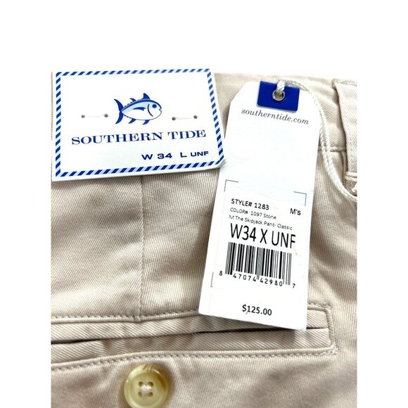 Southern Tide The Shipjack Mens Pants Stone Khaki Size 34 - Picture 3 of 8